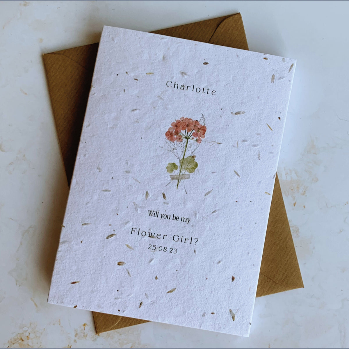 Plantable Bridesmaid Proposal Card, Eco Friendly Wildflower Seed Card, Flower Girl Proposal Card, Maid of Honour Card, Will you be my Card.