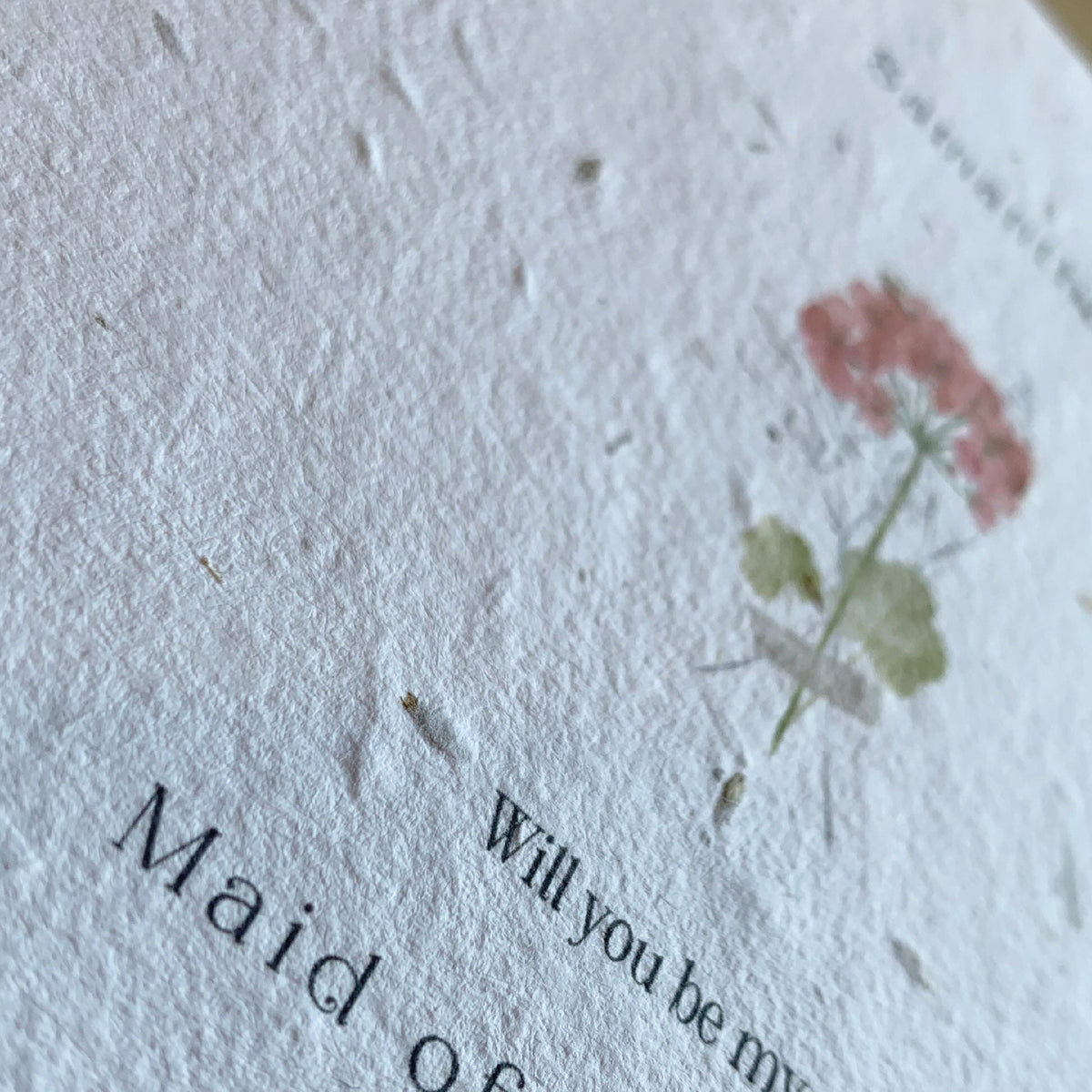 Plantable Bridesmaid Proposal Card, Eco Friendly Wildflower Seed Card, Flower Girl Proposal Card, Maid of Honour Card, Will you be my Card.