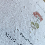 Plantable Bridesmaid Proposal Card, Eco Friendly Wildflower Seed Card, Flower Girl Proposal Card, Maid of Honour Card, Will you be my Card.