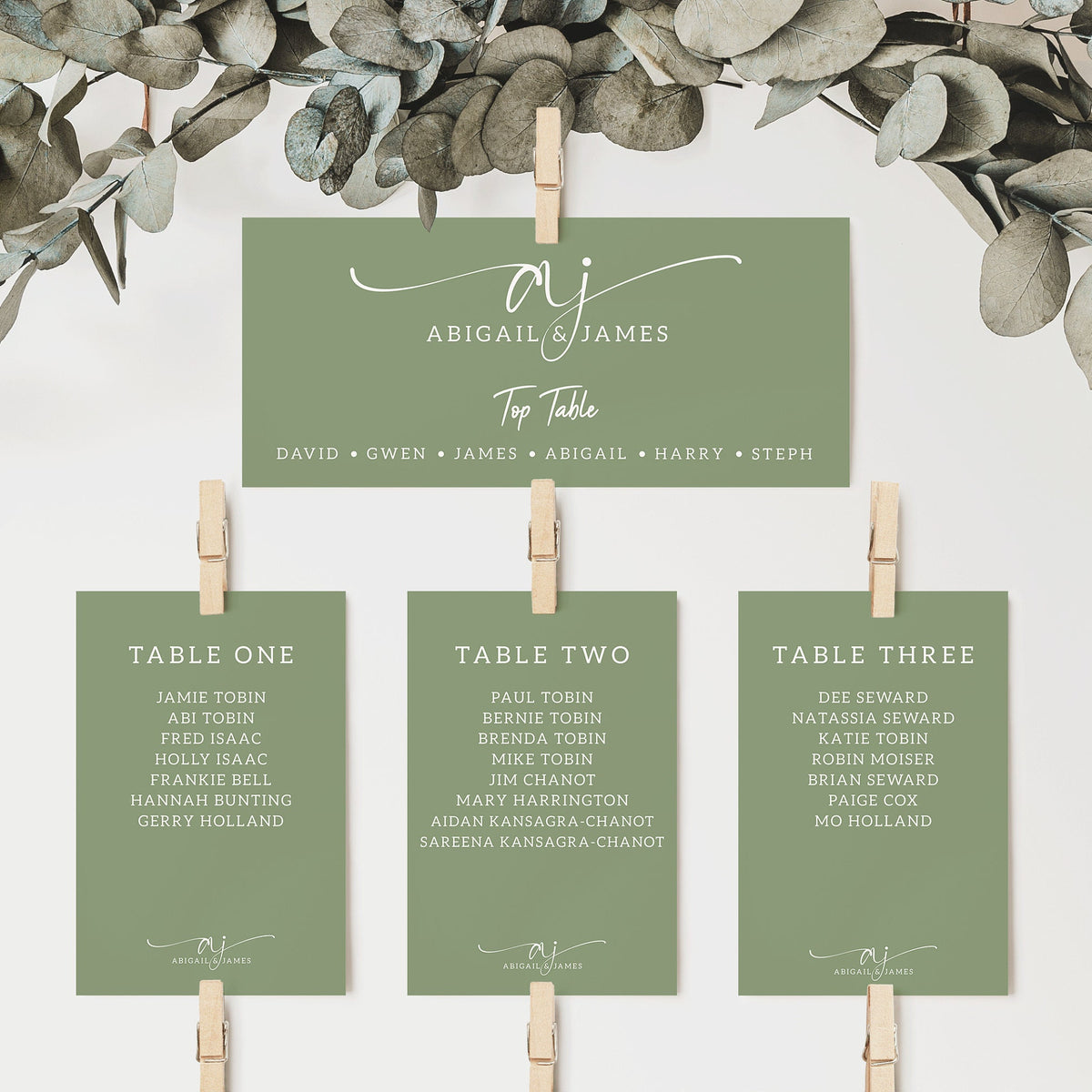 Sage Green Wedding Table Plan Cards, Seating Plan Cards, Wedding Seating Plan, Wedding Logo Seating Chart, Wedding Table Decor