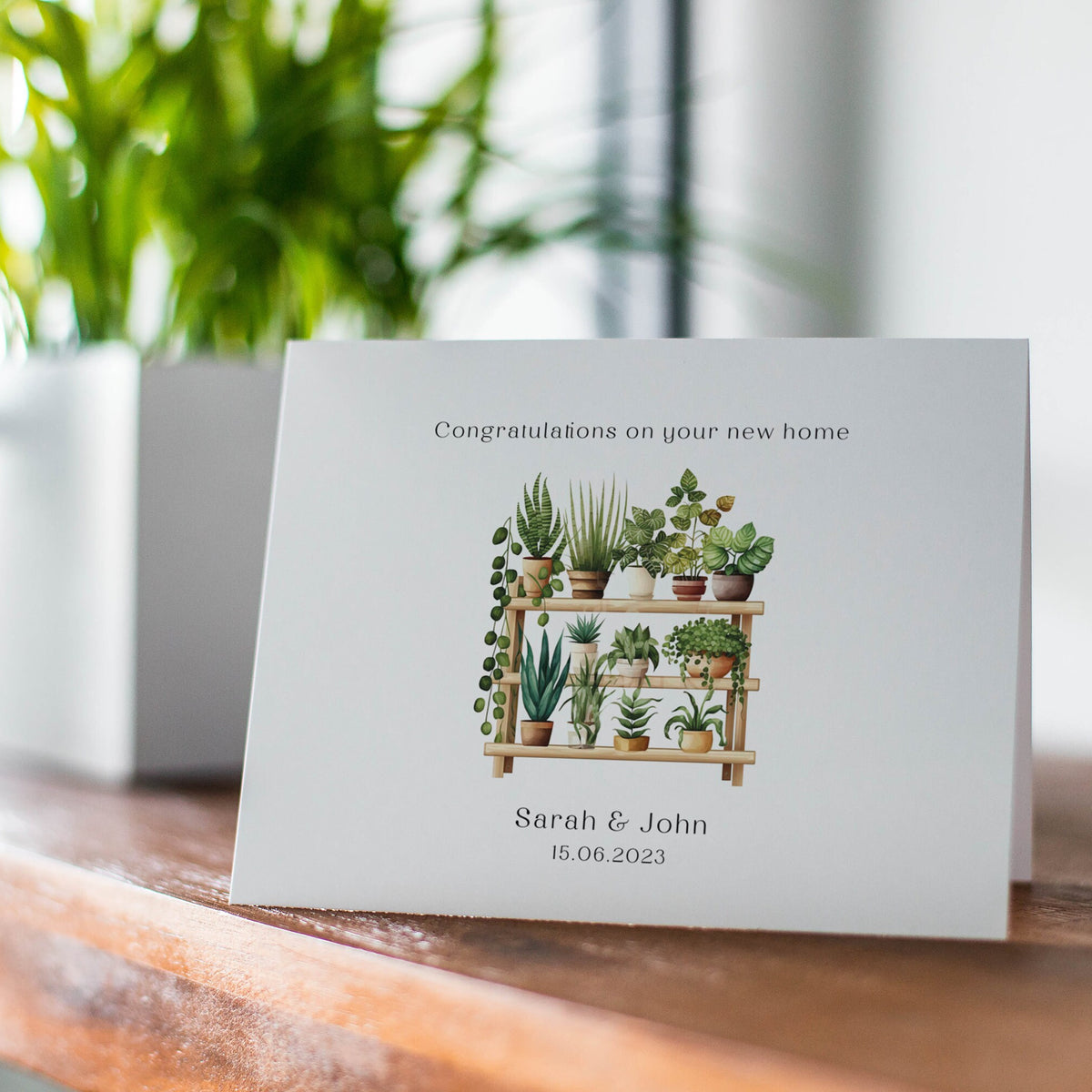 New Home Card, Congratulations on New Home, Happy New Home, Home Sweet Home, First Home Card, Housewarming Card, New House Houseplant Card
