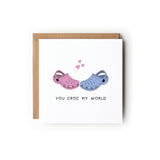 You Croc My World, Valentines Day Card, Card for Husband, Card for Boyfriend, Card for Wife, Simple Valentines, Funny Valentines Card