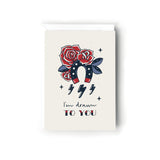 Valentines Day Card, Retro Old Tattoo Style Card, Card for Wife, For Husband, For Boyfriend, Simple Valentines Day Card.