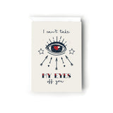 I Can't Take My Eyes Off You, Valentines Day Card, Retro Old Tattoo Style Card, Card for Wife, For Husband, For Boyfriend, Simple Valentines
