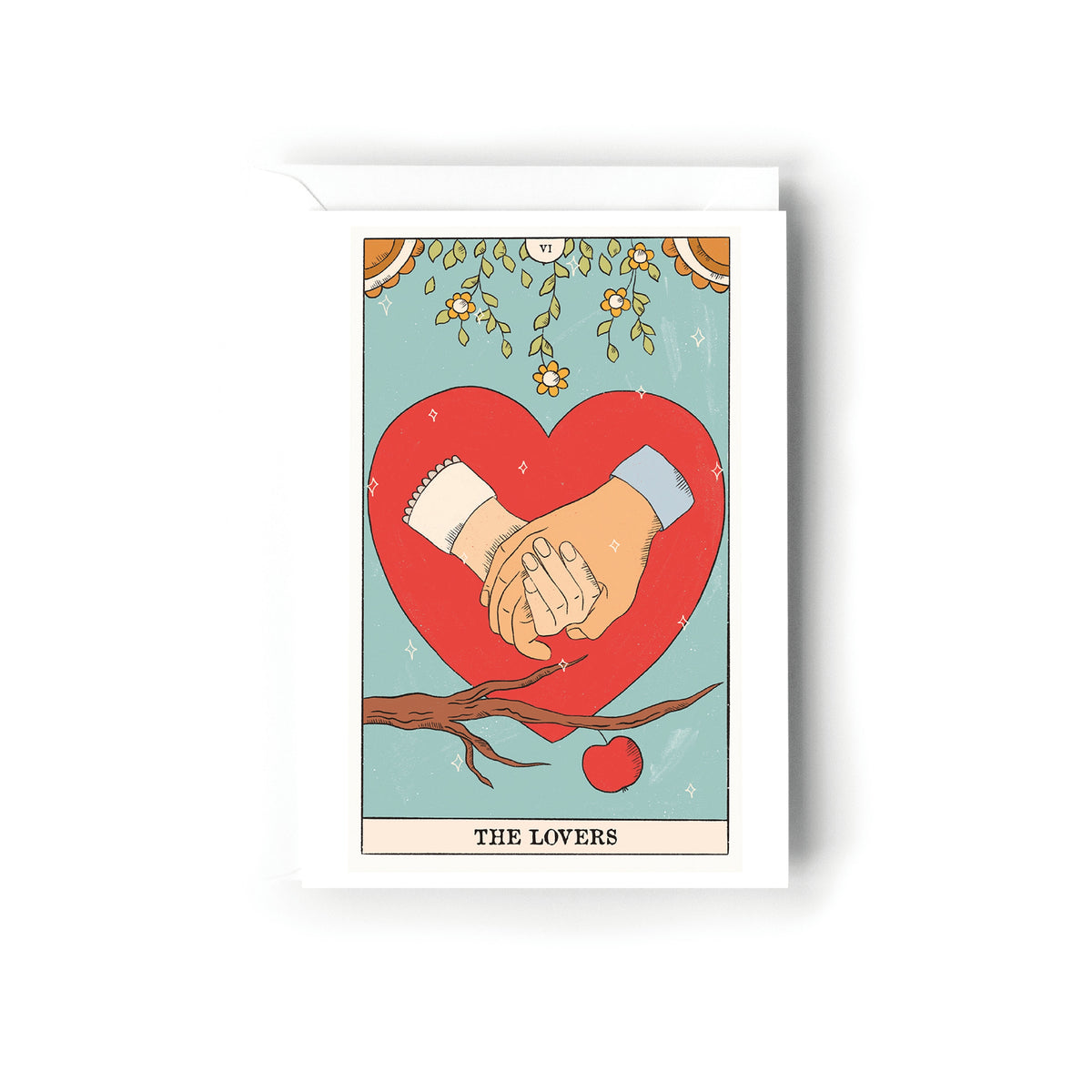 The Lovers, Tarot style Valentines Day Card, Card for Wife, For Husband, For Boyfriend, For Girlfriend, Simple Valentines