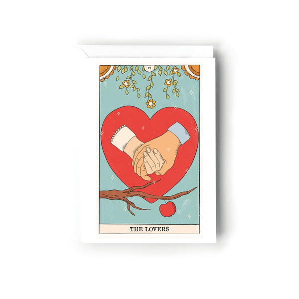 The Lovers, Tarot style Valentines Day Card, Card for Wife, For Husband, For Boyfriend, For Girlfriend, Simple Valentines