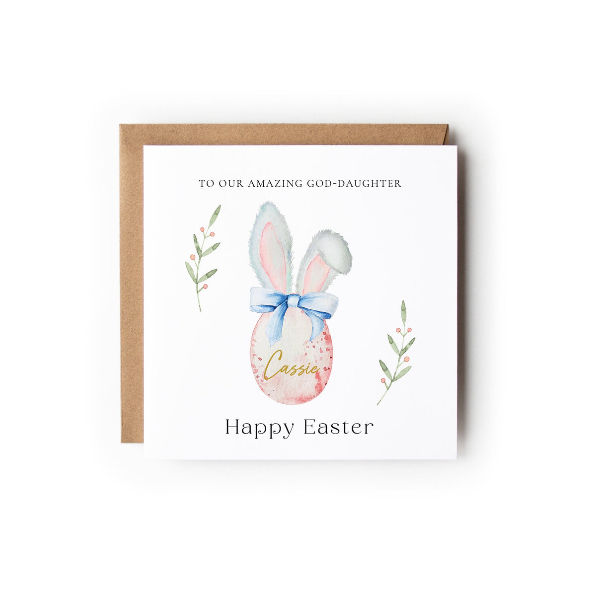Personalised Easter Card, Nephew Easter Card, Godson, Grandson, Bunny Ears, Easter Egg, Happy Easter.