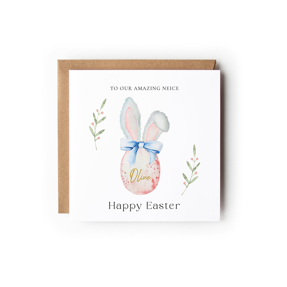 Personalised Easter Card, Nephew Easter Card, Godson, Grandson, Bunny Ears, Easter Egg, Happy Easter.
