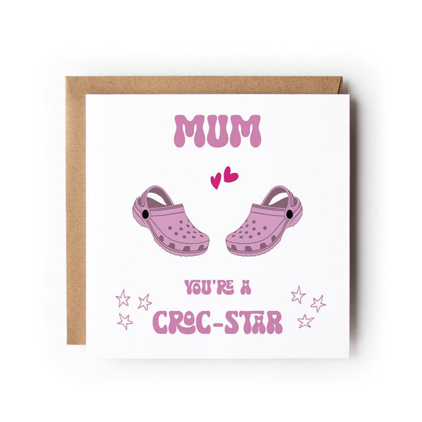 Personalised Croc Card, Happy Mother’s Day Card, Mother’s Day Card, Mum Nanny Step-Mum Great-Nan Mothers Day Card, Step Mum Card.