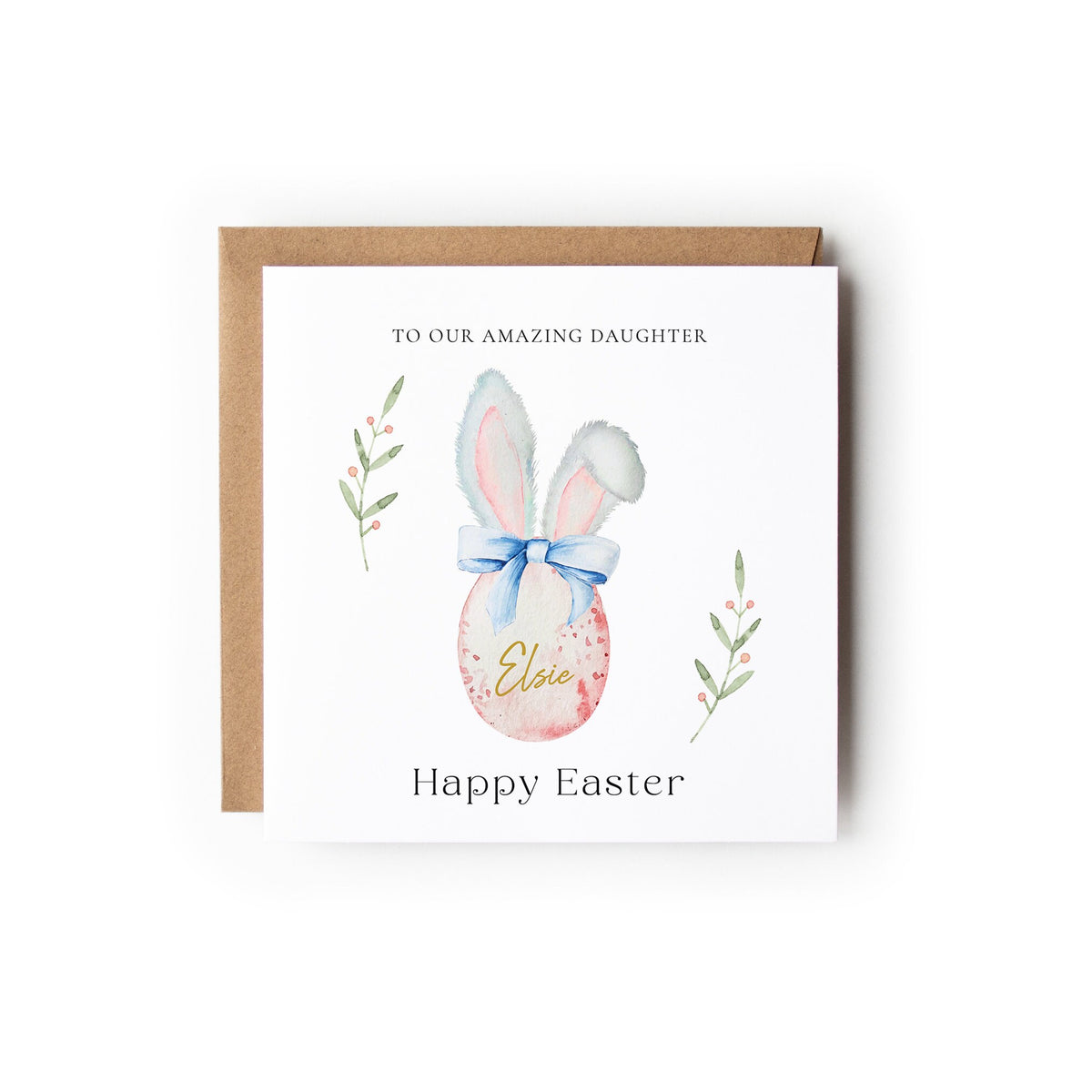 Personalised Easter Card, Nephew Easter Card, Godson, Grandson, Bunny Ears, Easter Egg, Happy Easter.