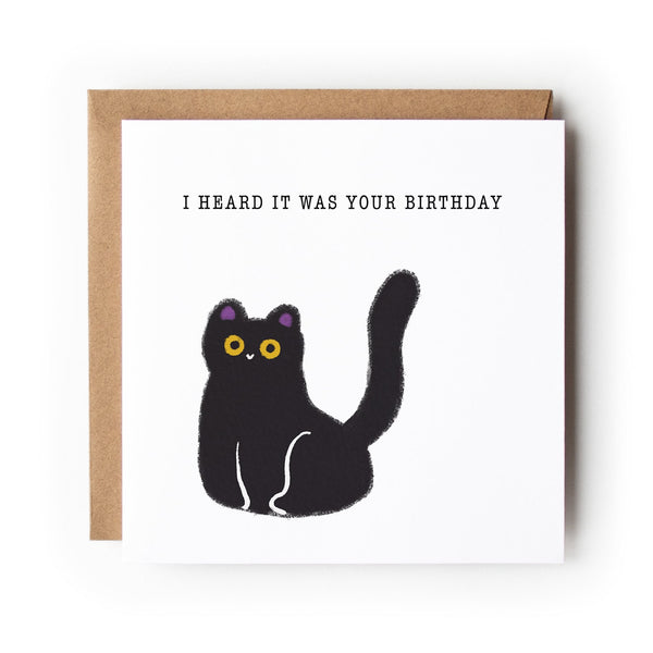 Cat Birthday Card, Black Cat, Funny Cat Card, Greeting Card, Birthday Card, Card for Cat Lover, Card For Her, Card For Him, Cat.