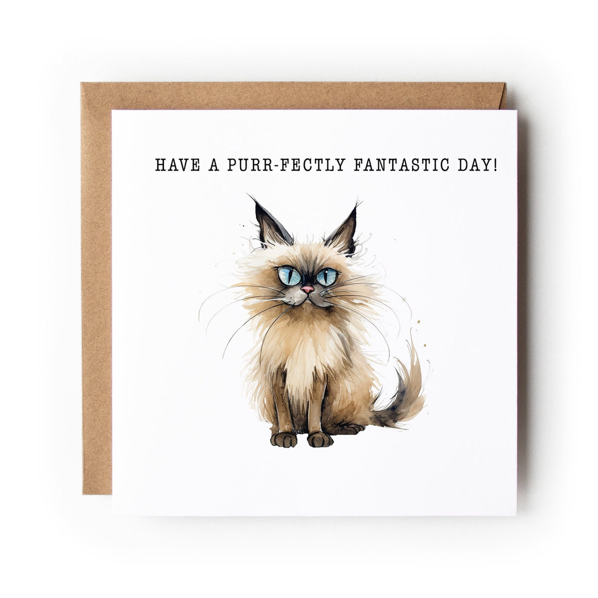 Cat Birthday Card, Funny Cat Card, Greeting Card, Birthday Card, Card for Cat Lover, Card For Her, Card For Him, Balinese Cat
