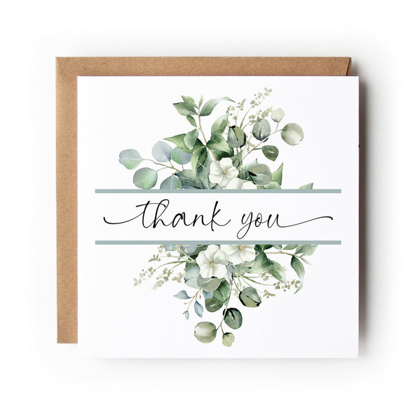Eucalyptus Thank You Card, Thanks Card
