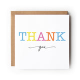 Thank You Card, Thanks Card, Multicoloured Thank You Card