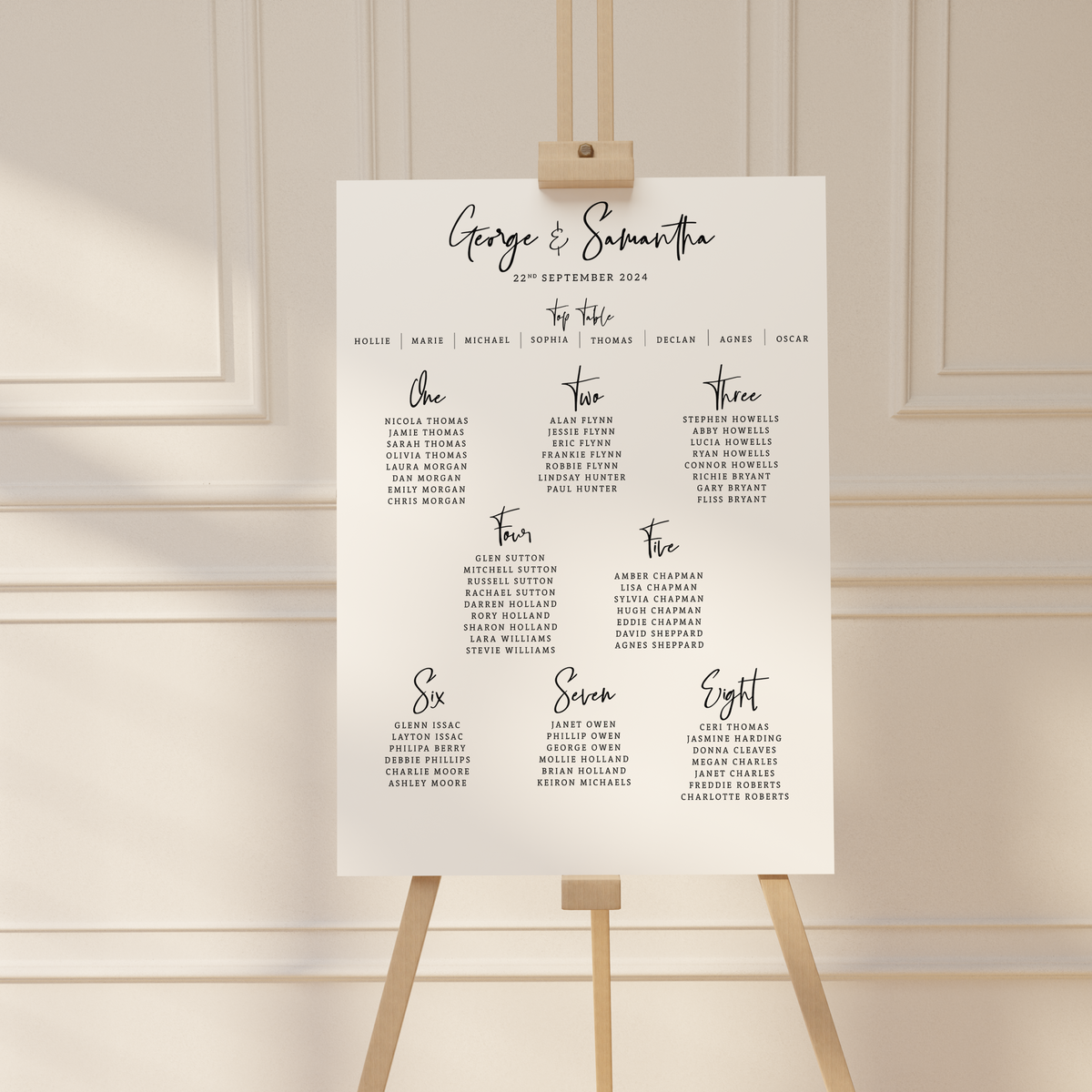 Full Colour Seating Plan