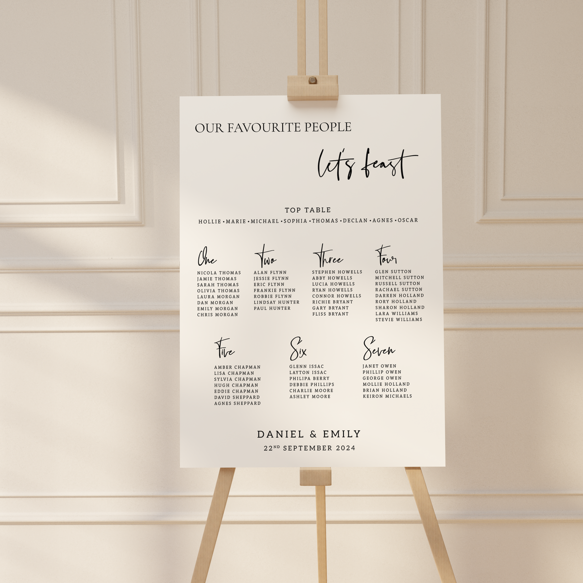 Full Colour Seating Plan