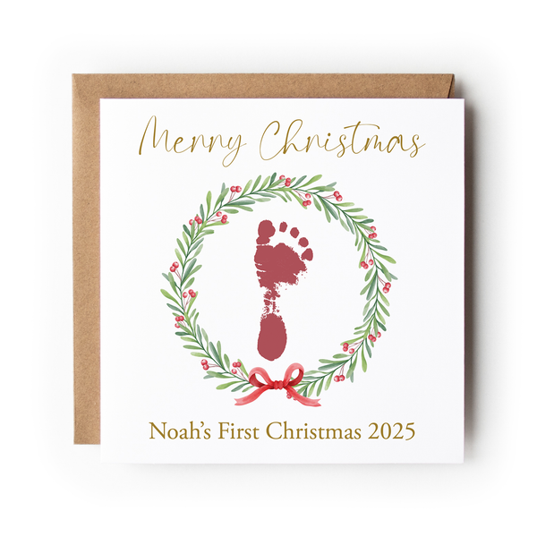 First Christmas Handprint & Footprint Card Packs