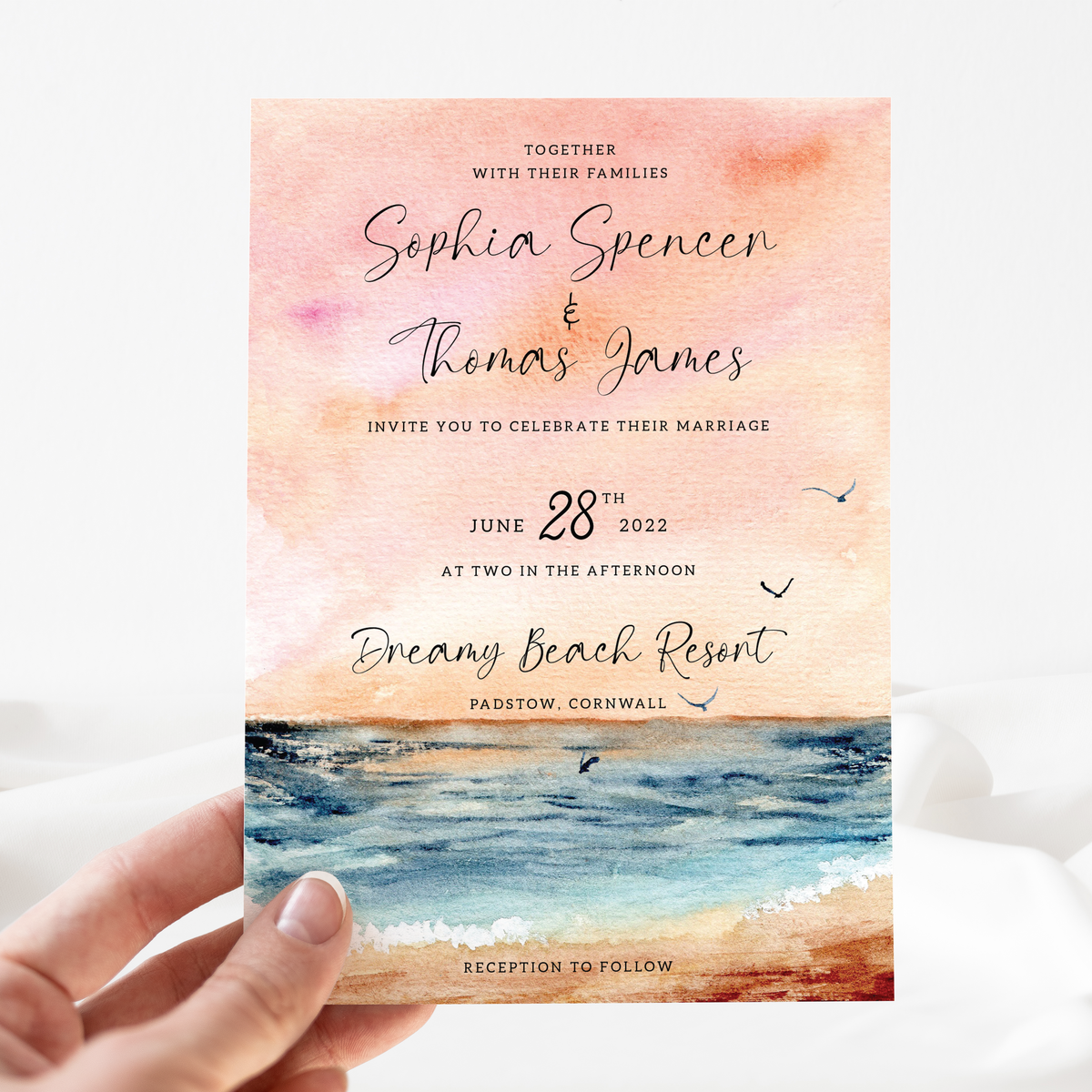 OceanBlush Day Invitation