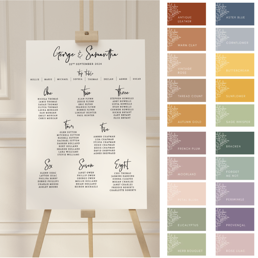 Full Colour Seating Plan