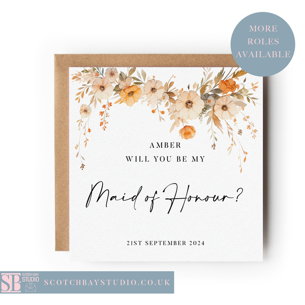 Wedding Proposal Card - Boho Wildflowers