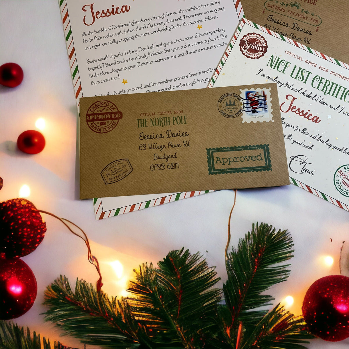 Personalised Letter From Santa, Father Christmas Letter, Nice List Certificate, Stocking Filler, North Pole Letter.