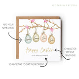 Personalised Easter Card for Couple, Cerdyn Pasg Cymraeg Personol i Gwpl