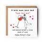 Personalised Mother's Day Card: Funny Wine Mum Design