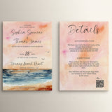 Wedding Invitation Azure Design, Wedding Stationery, Wedding Invites, Double Sided Invitations, Printed Invitations, Beach Wedding Invite