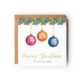 Personalised Christmas Card, Card For Special Family, Christmas Card, Bauble Card, Xmas Cards, Family Christmas Card. Family Christmas Card.