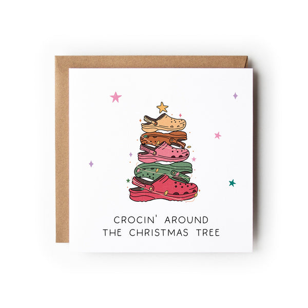 Croc Christmas Card, Crocin' Around the Christmas Tree, Funny Christmas Card