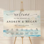 Seascape Wedding Welcome Sign: Coastal Watercolour With Schedule
