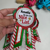 Nice List Embroidered Badge, Santa Badge, Nice List, Naughty List, Christmas Badge, Christmas Eve Box, Reusable Nice List Badge, Elf Gift.