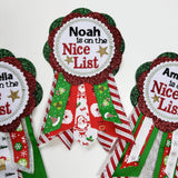 Nice List Embroidered Badge, Santa Badge, Nice List, Naughty List, Christmas Badge, Christmas Eve Box, Reusable Nice List Badge, Elf Gift.