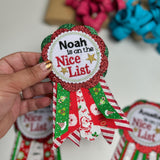 Nice List Embroidered Badge, Santa Badge, Nice List, Naughty List, Christmas Badge, Christmas Eve Box, Reusable Nice List Badge, Elf Gift.