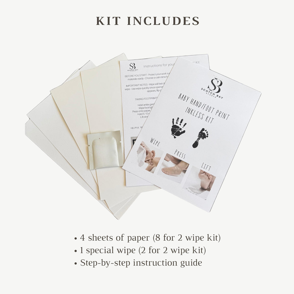 Baby Hand and Footprint Kit, Clean & Safe Inkless Prints, Perfect First Prints Keepsake Set, New Baby Gift, Baby Shower Gift.