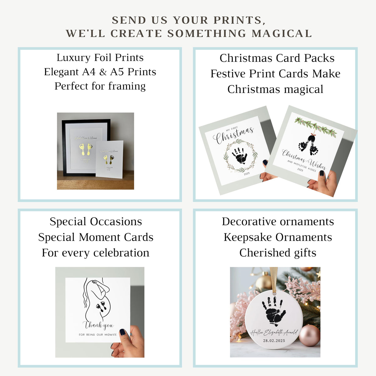 Baby Hand and Footprint Kit, Clean & Safe Inkless Prints, Perfect First Prints Keepsake Set, New Baby Gift, Baby Shower Gift.