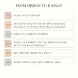 Personalised Baby Hand & Footprint Gold Foil Print, New Baby Keepsake Gift, Birth Announcement Print, Nursery Wall Art, Grandparent Gift.