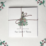 Watercolour Bow Christmas Tree Card with Gold Foil Star