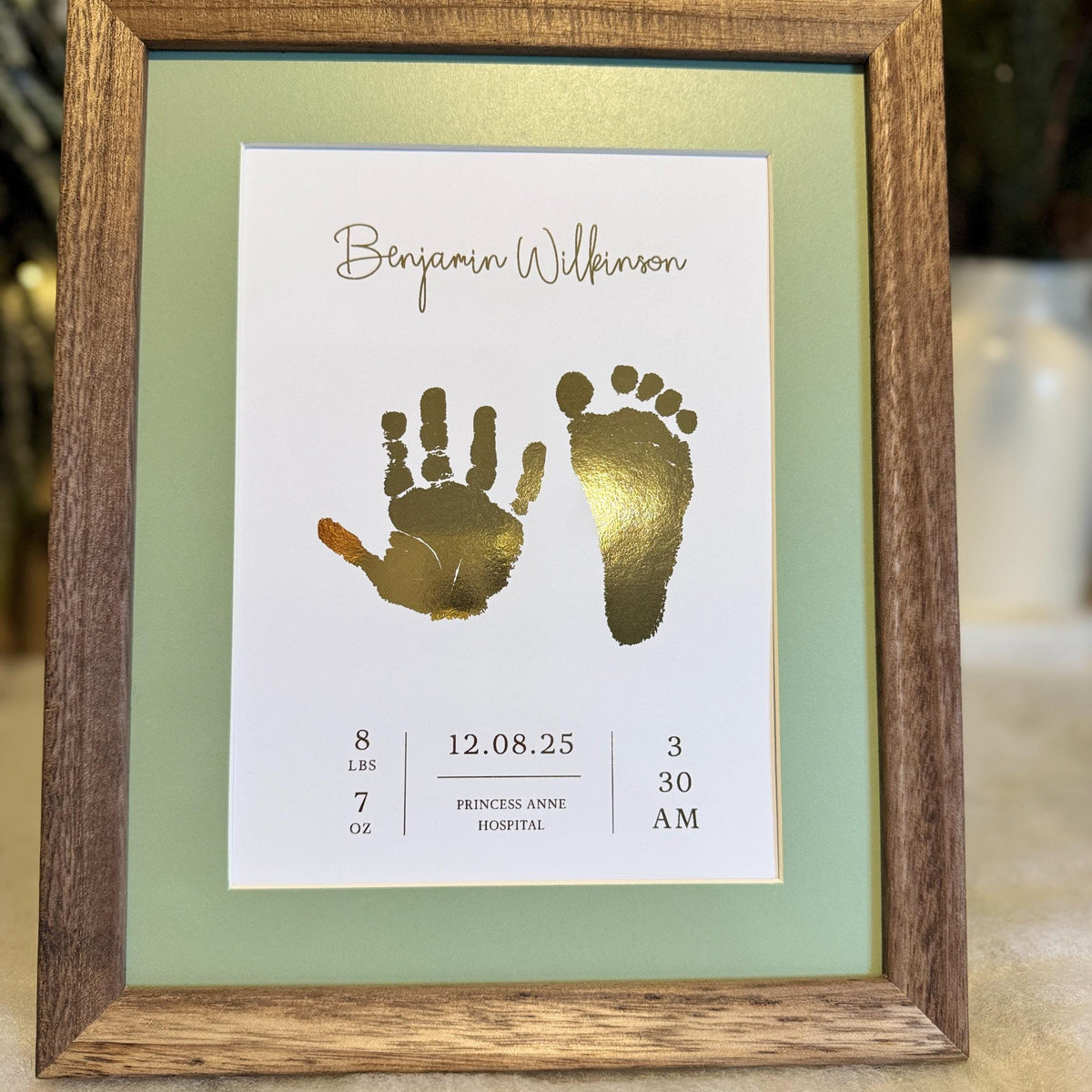A5 Baby Hand & Footprint Foil Print