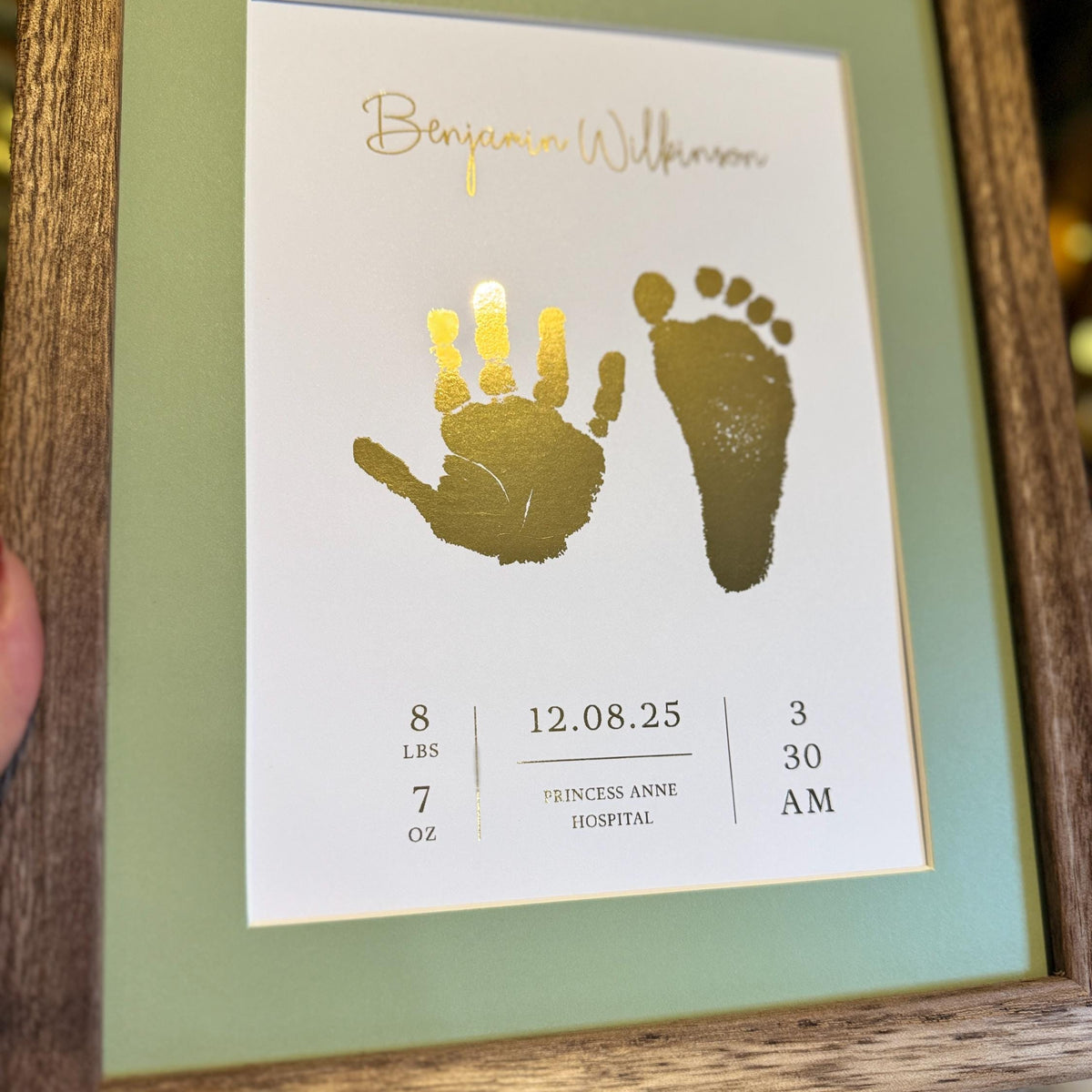 A5 Baby Hand & Footprint Foil Print