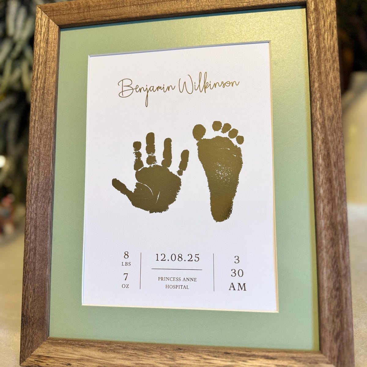 A5 Baby Hand & Footprint Foil Print