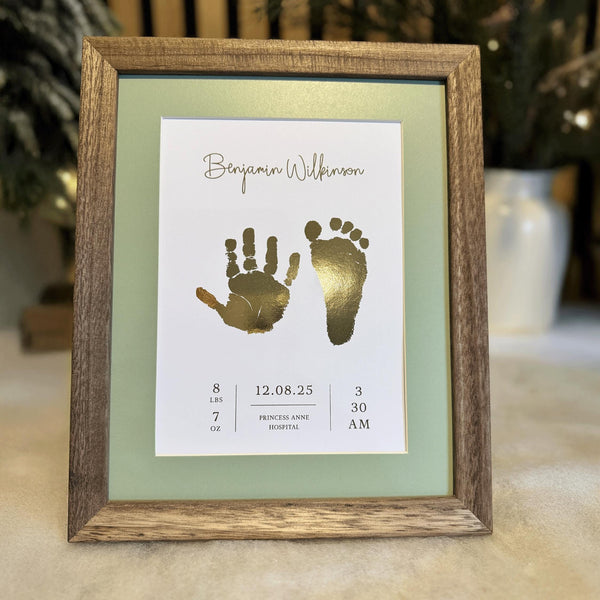 A5 Baby Hand & Footprint Foil Print