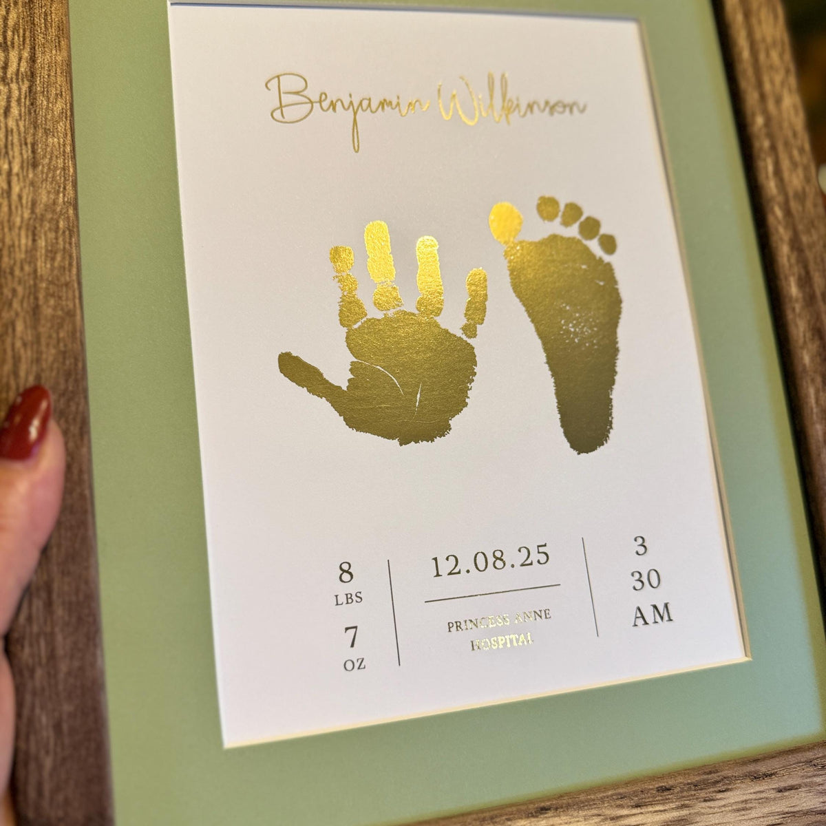 A5 Baby Hand & Footprint Foil Print