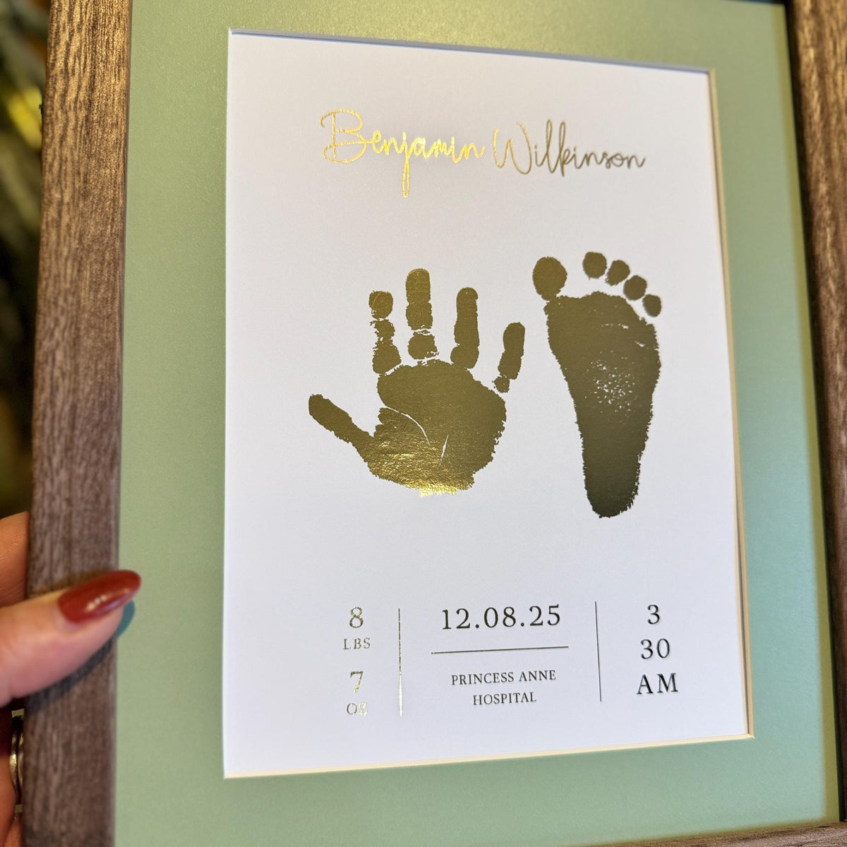 A5 Baby Hand & Footprint Foil Print