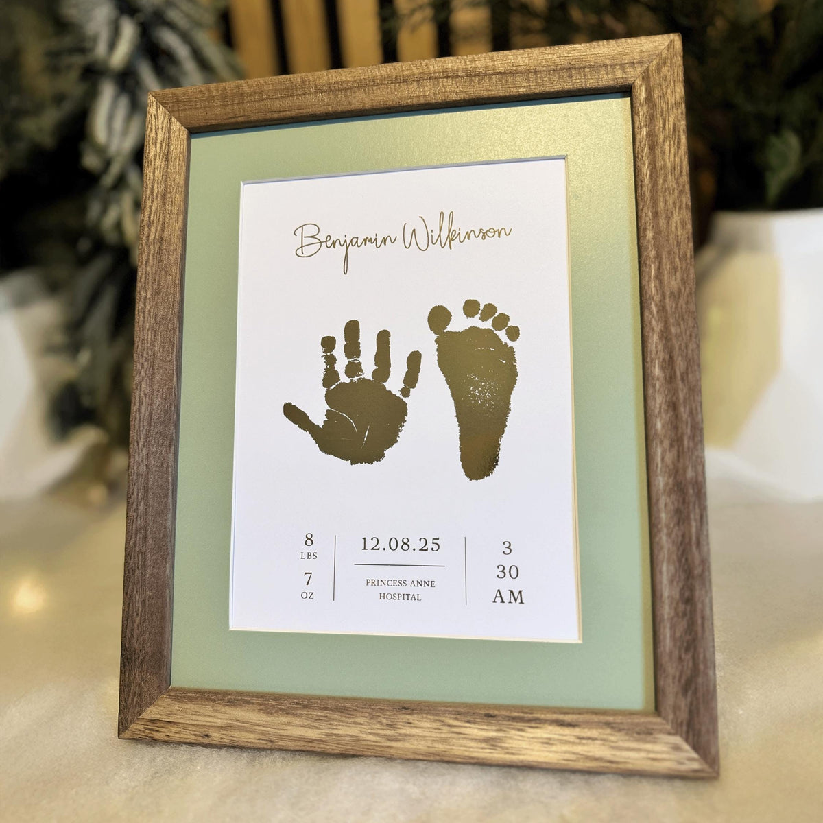 A5 Baby Hand & Footprint Foil Print