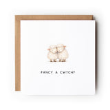 Welsh Sheep Valentine’s Card, Fancy a Cwtch?, Welsh Love Card