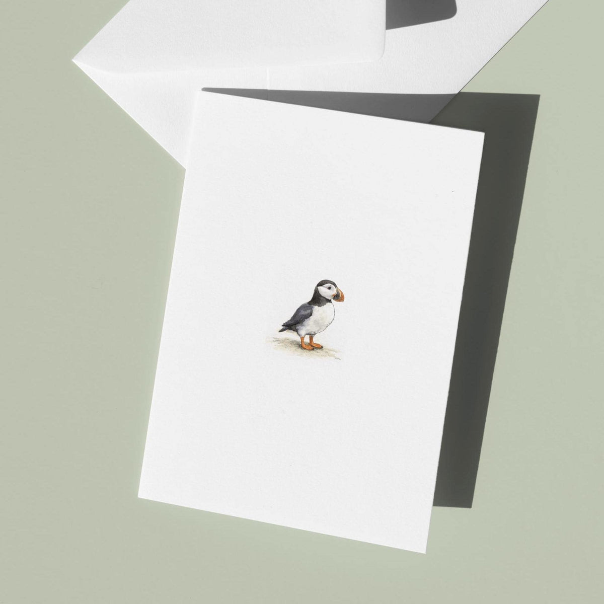 Welsh Inspired Puffin Card, Minimal Illustration, A6 Greeting Card