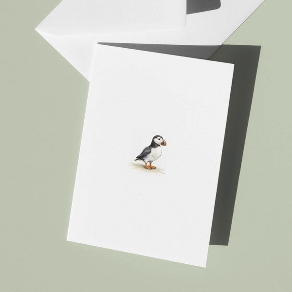 Welsh Inspired Puffin Card, Minimal Illustration, A6 Greeting Card