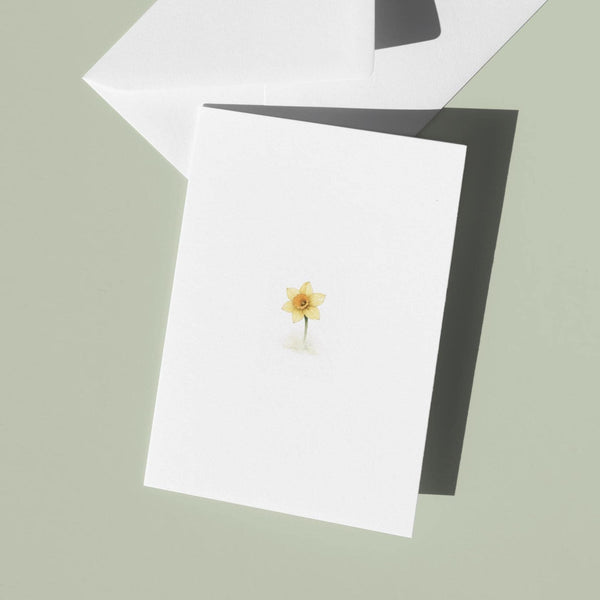 Welsh Inspired Daffodil Card, Minimal Illustration, A6 Greeting Card
