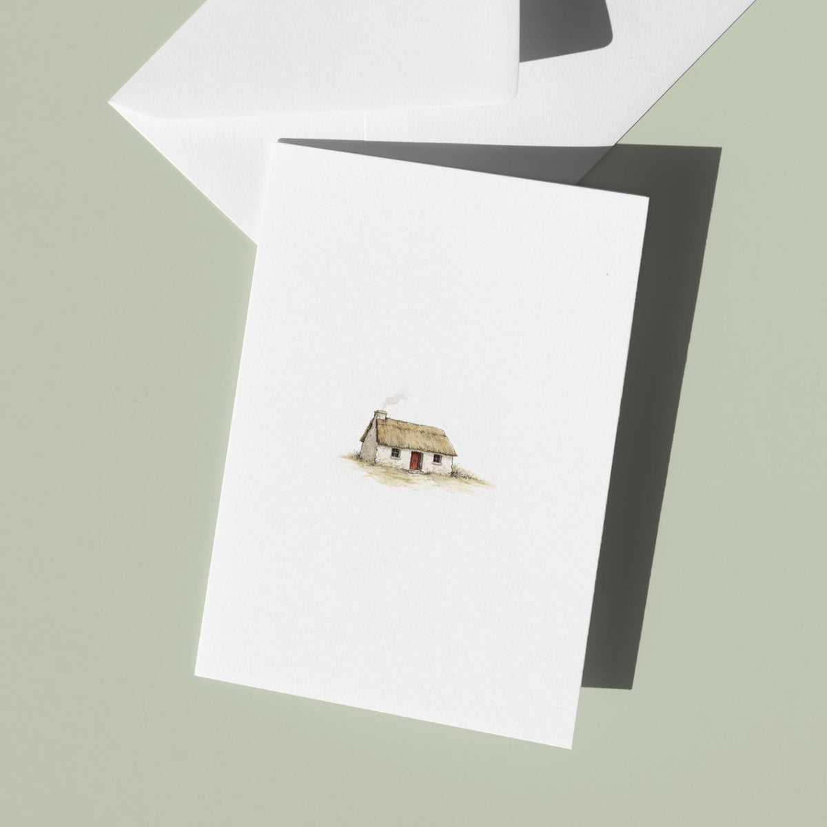 Welsh Cottage A6 Greeting Card, Minimal Welsh Illustration